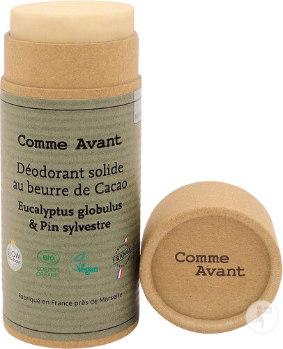 Comme Avant Déodorant Solide Au Beurre De Cacao Eucalyptus Globulus & Pin Sylvestre 60g