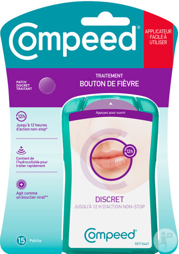 Compeed Patch Invisible Bouton De Fièvre Avec Applicateur 15 Pièces