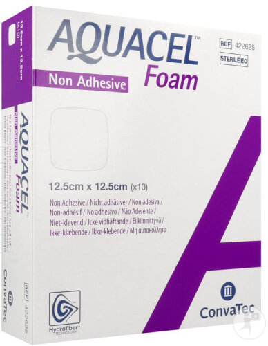Convatec Aquacel Foam Pansement Hydrocell Non Adhésive 12,5cmx12,5cm 10 Pièces (Ref. 422625)