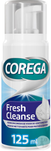Corega Fresh Cleanse Mousse Nettoyage Anti-Bactérienne Prothèse Dentaire Flacon Pompe 125ml