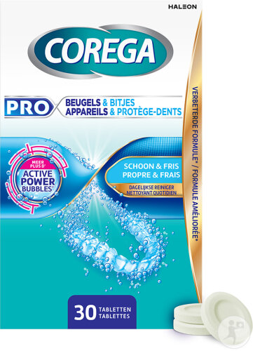 Corega Pro Appareils & Protège-Dents 30 Comprimés
