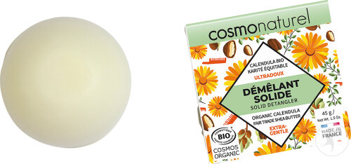 Cosmo Naturel Démêlant Solide Ultra Doux Calendula Bio Karité Équitable 45g