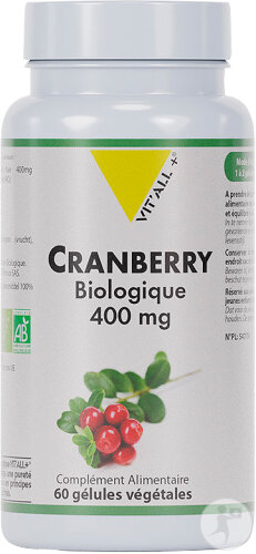Vit'all+ Cranberry Bio 400mg 60 Gélules Végétales