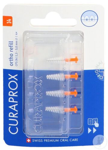 Curaprox CPS 14 Ortho Recharge Brossette Interdentaire Orange 4 Pièces