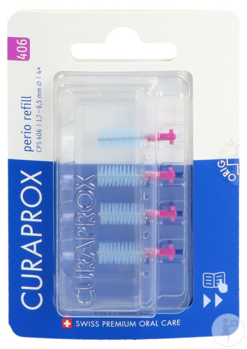 Curaprox CPS 406 Perio Recharge Brossette Interdentaire Fuschia 4 Pièces