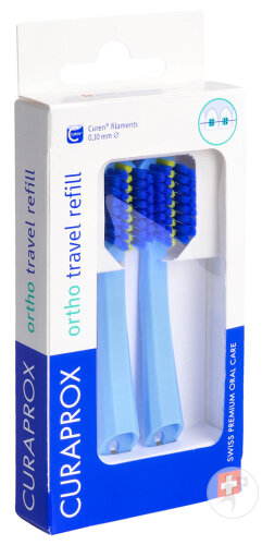 Curaprox CS 5460 Travel Set Ortho Recharge Bleu 2 Pièces