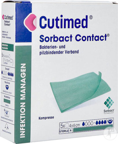 Cutimed Sorbact Contact 4x6cm 5 Pièces