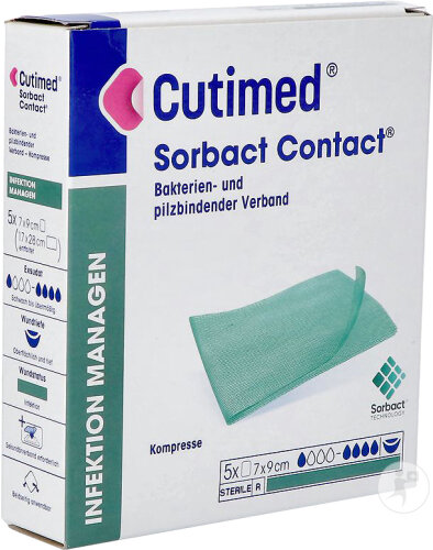 Cutimed Sorbact Contact Cp 7x9cm 5 Pièces