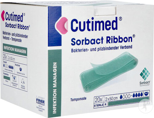 Cutimed Sorbact Ribbon Mèches 2cmx50cm 20 Pièces