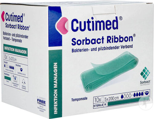 Cutimed Sorbact Ribbon Mèches 5x200cm 10 Pièces
