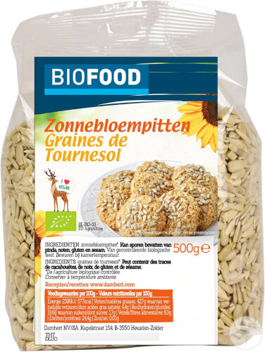 Damhert Biofood Graines De Tournesol Bio Sachet 500g