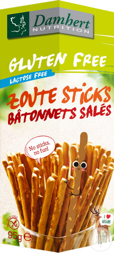 Damhert Gluten Free Bâtonnets Salés Sans Lactose 95g