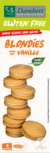 Damhert Gluten Free Biscuits Blondies Sans Sucres Goût Vanille 120g