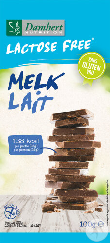 Damhert Lactose Free Chocolat Lait 100g