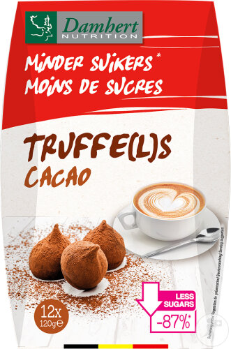 Damhert Moins De Sucres Truffes Cacao 12x120g