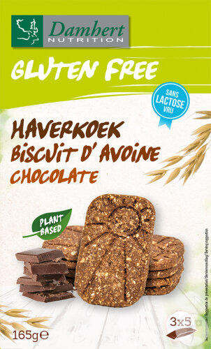 Damhert Nutrition Gluten Free Biscuit D'Avoine Chocolat 165g