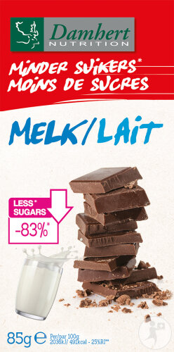 Damhert Sans Sucres Tablette Chocolat Au Lait 85g