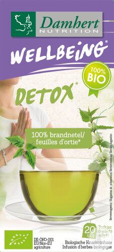 Damhert Tea Time Feuilles D'Ortie Infusion D'Herbes Détox 20 Sachets