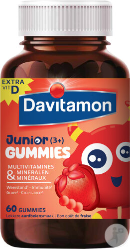 Davitamon Junior Multivitamines +3 Ans Goût Fraise 60 Gummies
