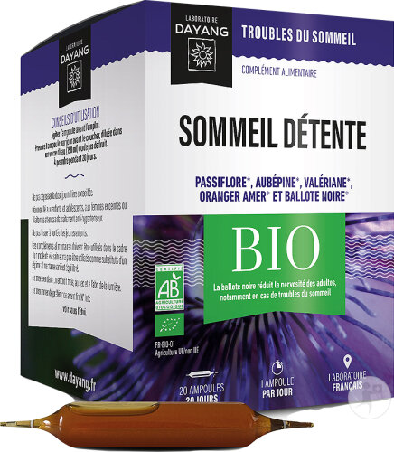 Dayang Sommeil Détente Bio 20 Ampoules
