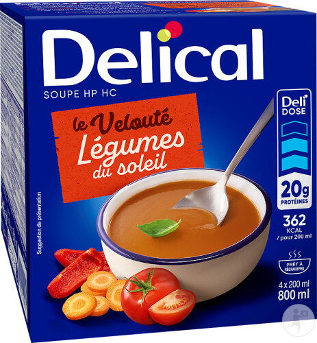 Delical Soupe HPHC Légumes Du Soleil 4x200ml
