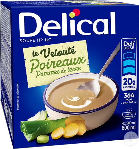 Delical Soupe HPHC Poireaux Pommes De Terre Et Crème 4x200ml