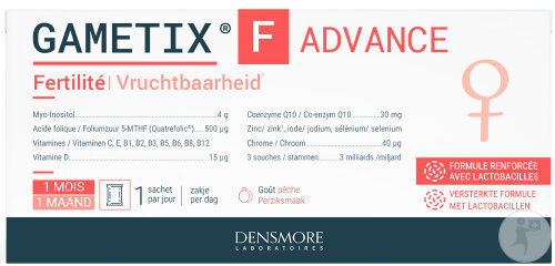 Densmore Gametix F Advance Fertilité Goût Pêche 30 Sachets