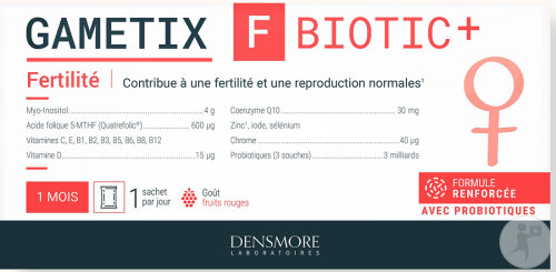 Densmore Gametix F Biotic + Fertilité Formule Renforcée Probiotiques 30 Sachets