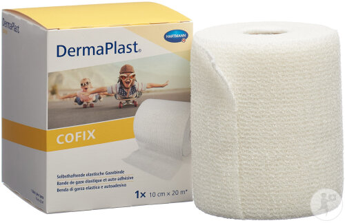 DermaPlast CoFix Bande De Gaze Élastique Et Auto-Adhésive 8cm x 20m Blanc 1 Pièce-2