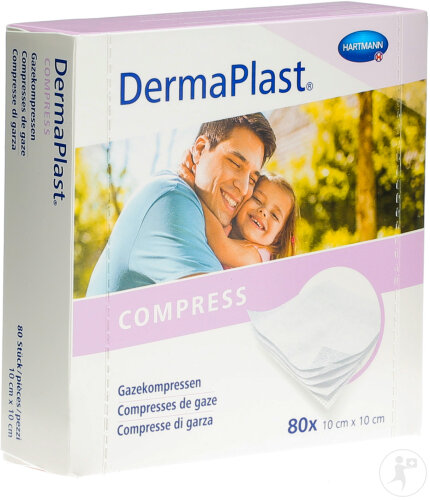 Dermaplast Compress 10x10cm 80 Pièces
