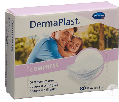 Dermaplast Compress 6x8cm 80 Pièces