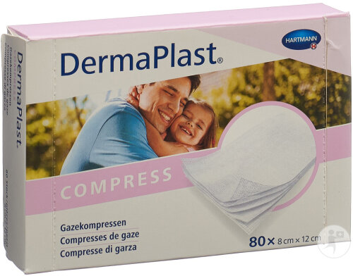 Dermaplast Compress 8x12cm 80 Pièces