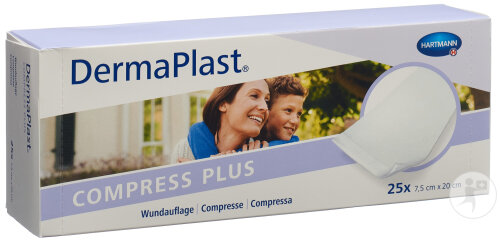 Dermaplast Compress Plus 7,5x20cm 25 Pièces