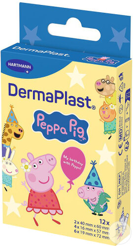 Dermaplast Kids 3 Grandeurs Peppa Pig 12 Pièces