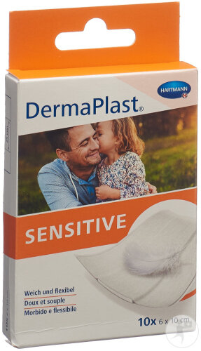 Dermaplast Sensitive Pansement Rapide 6x10cm Blanc 10 Pièces