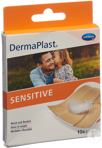 Dermaplast Sensitive Pansement Rapide 8x10cm Chair 10 Pièces