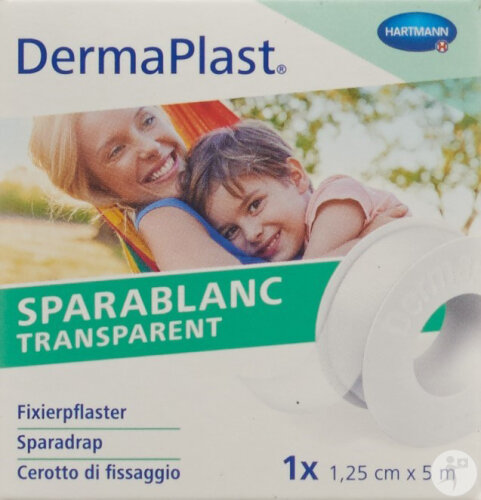 Dermaplast Sparablanc Transparent 1,25cmx5m Blanc 1 Pièce-2