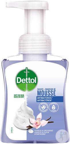 Dettol Douceur de Mousse Antibactérien Vanille Et Fleur d'Orchidée Flacon-Pompe 250ml