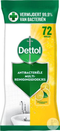 Dettol Lingettes Antibactériennes Multi-Surfaces Citron 72 Pièces