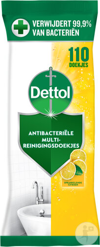Dettol Power and Fresh Citrus Lingettes Nettoyantes 110 Pièces