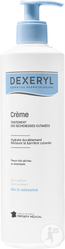 Dexeryl Crème Sècheresses Cutanées Sans Parfum Visage Et Corps Peaux Sèches Atopiques 500g