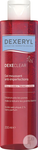 Dexeryl Dexeclear Gel Moussant Anti-Imperfections Peaux Grasses À Tendance Acnéique Flacon 200ml