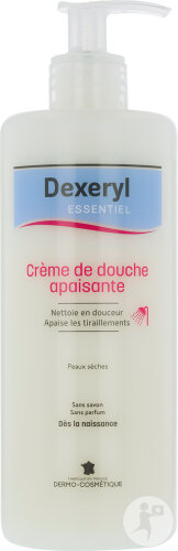 Dexeryl Essentiel Crème De Douche Apaisante Visage Et Corps Peaux Sèches Flacon Pompe 500ml