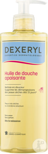 Dexeryl Huile De Douche Apaisante Peaux Très Sèches Ou À Tendance Atopique Flacon Pompe 500ml