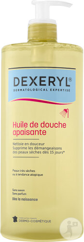 Dexeryl Huile De Douche Apaisante Peaux Très Sèches Ou À Tendance Atopique Flacon Pompe 1l