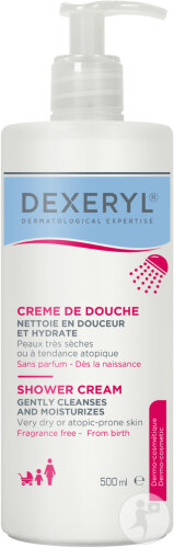 Dexeryl Shower Crème De Douche Hygiène Peau Très Sèche Et à Tendance Atopique Visage Et Corps 500 ml