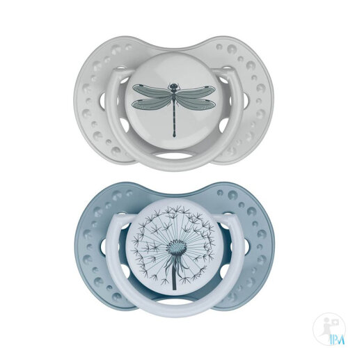 Difrax Dynamic Sucette 3-6 Mois Botanic Blue/Green 2 Pièces-2