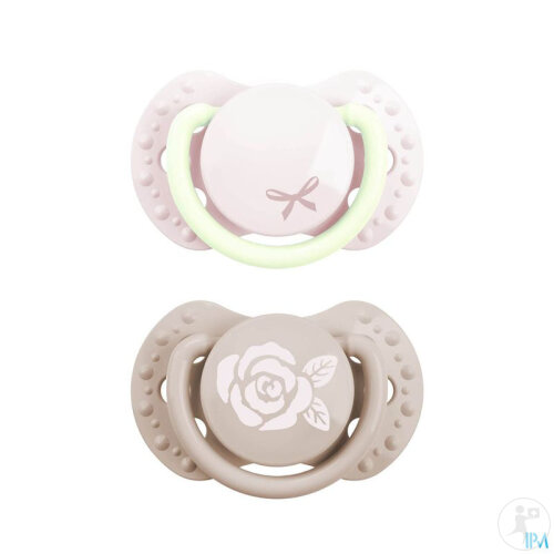Difrax Dynamic Sucette Newborn Babyshower Pink 2 Pièces-2