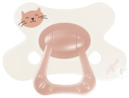 Difrax Sucette Natural 12 Mois+ Dusty Pink Kitten 1 Pièce (804B33)