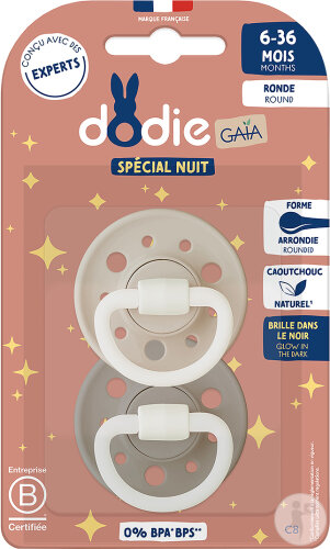 Dodie Sucettes Gaia +6 Mois Duo Clair De Lune C8 2 Pièces